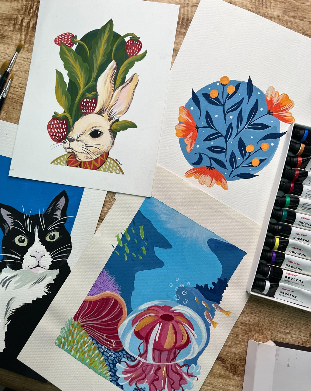 PROGRESSIVE COURSE - GOUACHE & WATERCOLOR