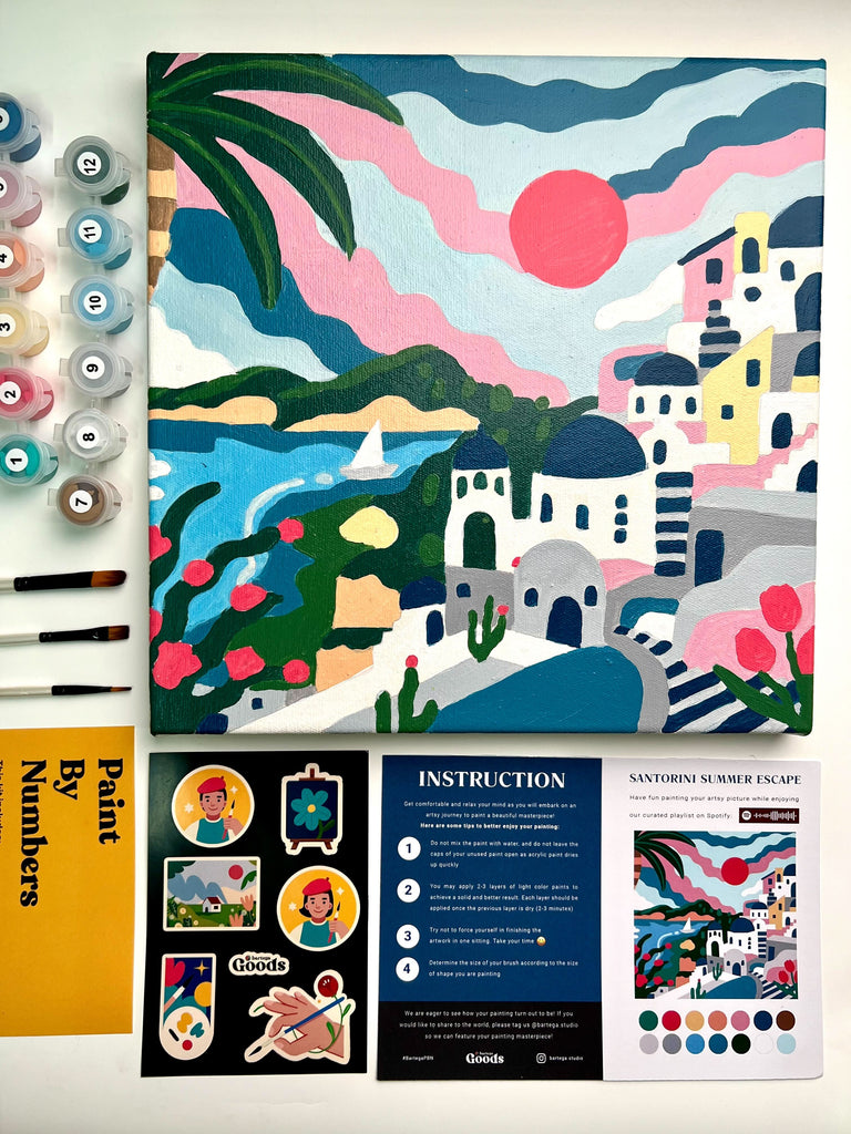 Paint By Number - Santorini Summer Escape